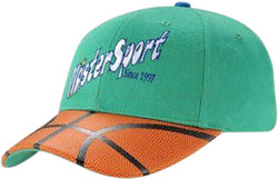 CUSTOM MAKE BASKETBALL LEATHER BRIM LOOK CAP, CAN BE MADE IN ANY COLOURWAY TO YOUR DESIGN